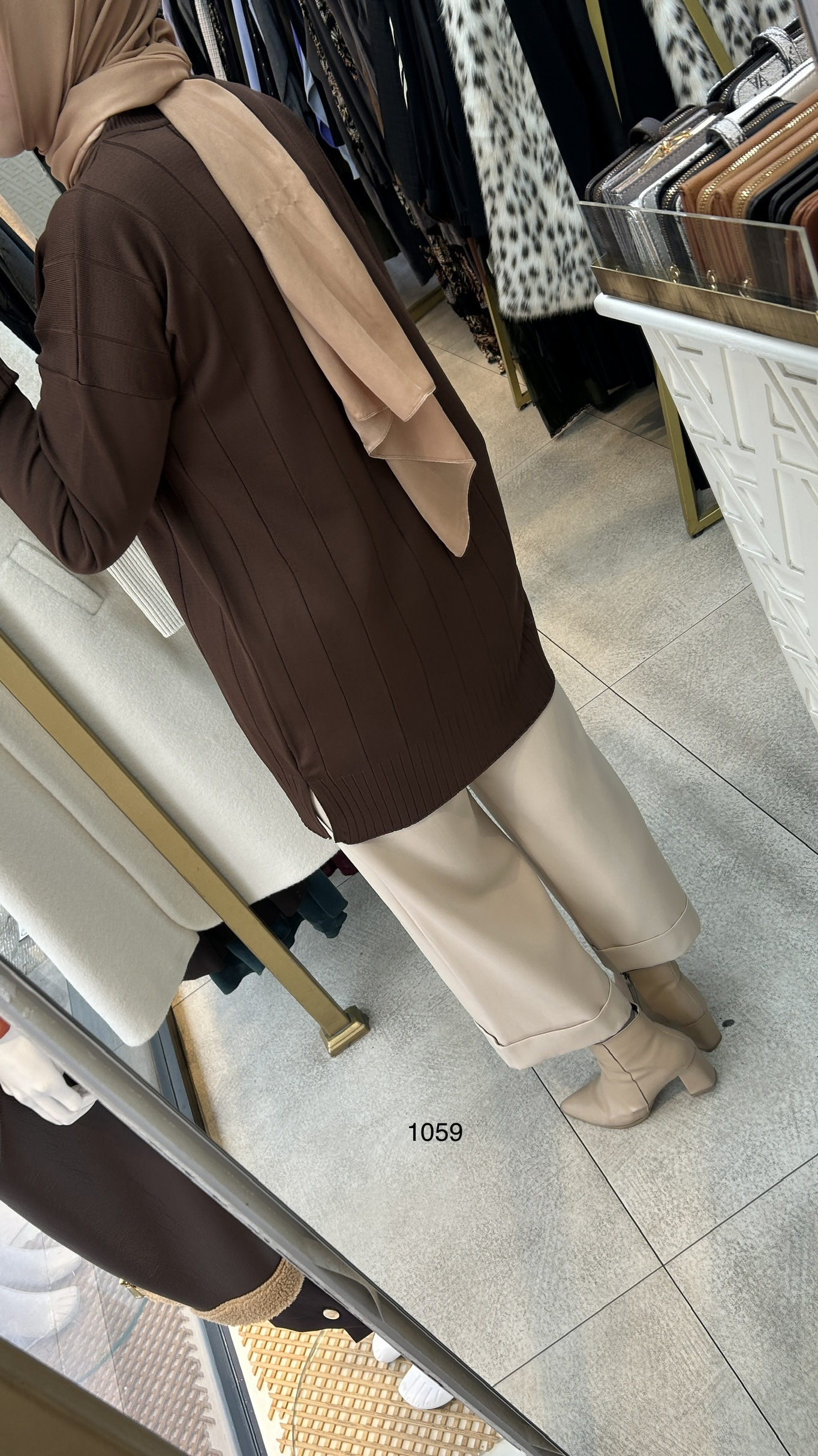 1059 Dikey Fitilli Merserize Tunik - Görsel 11