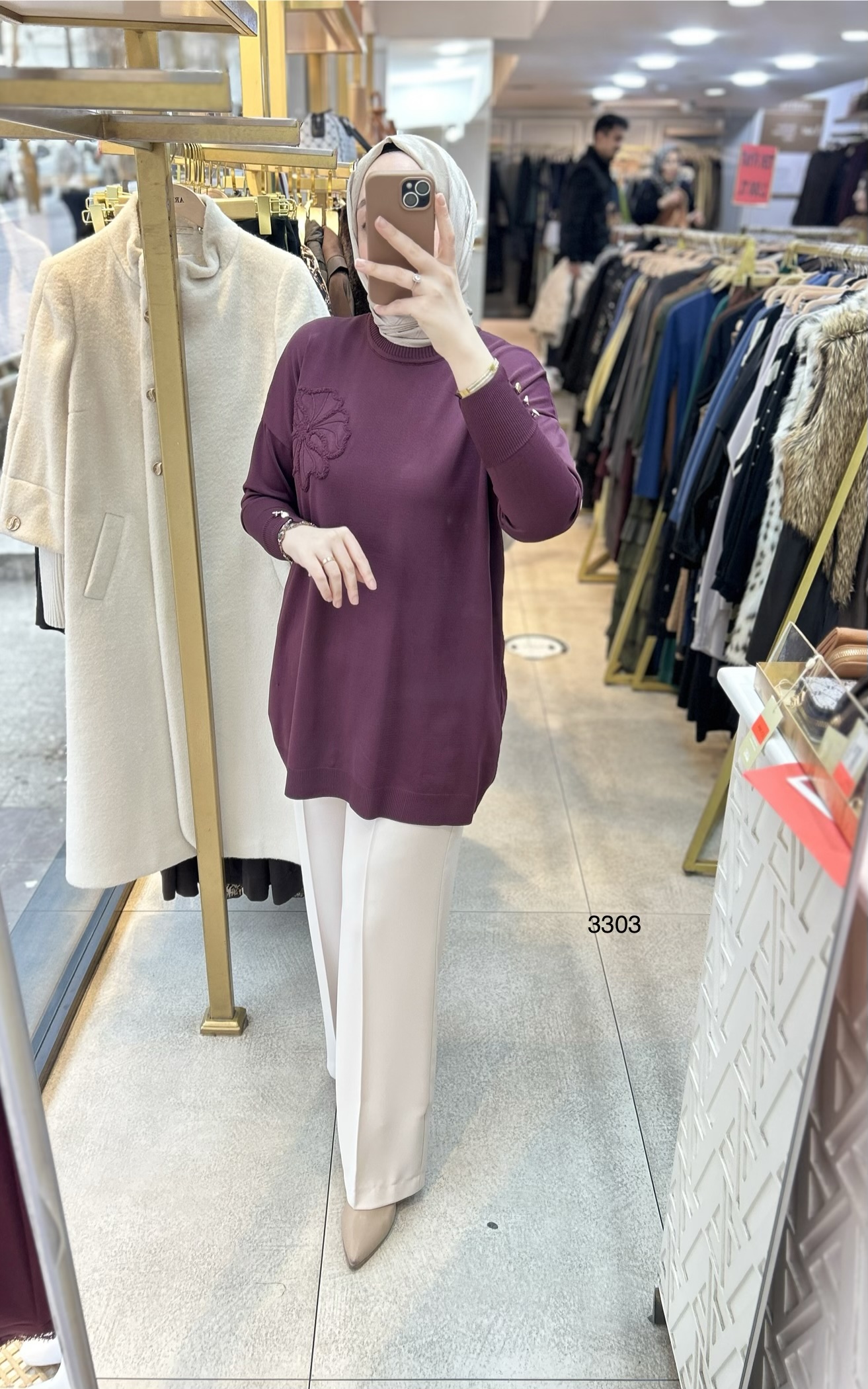 3303 Çiçek Detaylı Triko - Görsel 21
