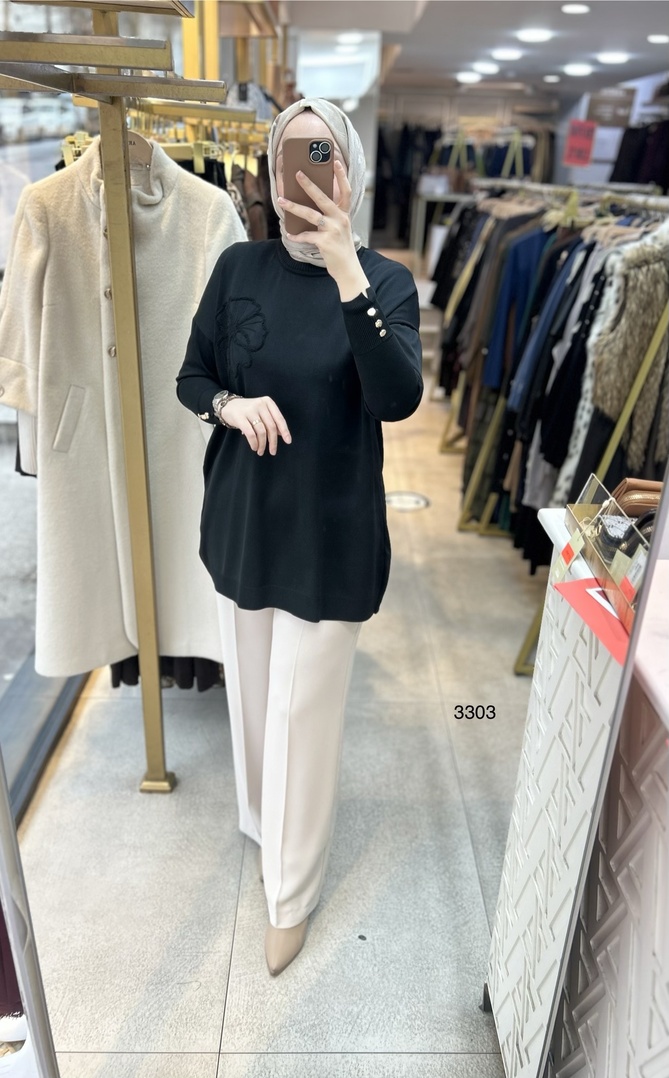 3303 Çiçek Detaylı Triko - Görsel 22