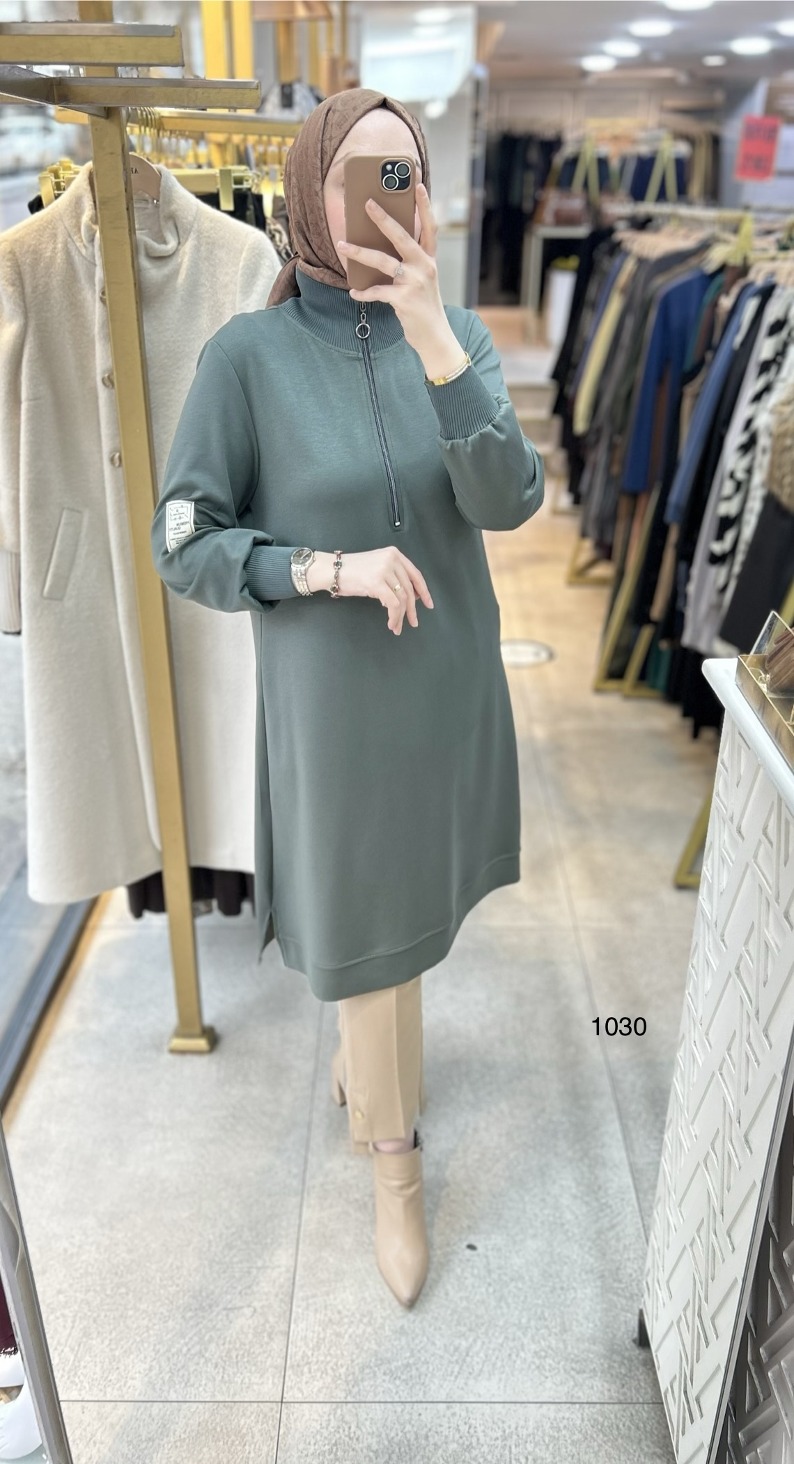 1030 Ribana Detaylı Tunik - Görsel 4