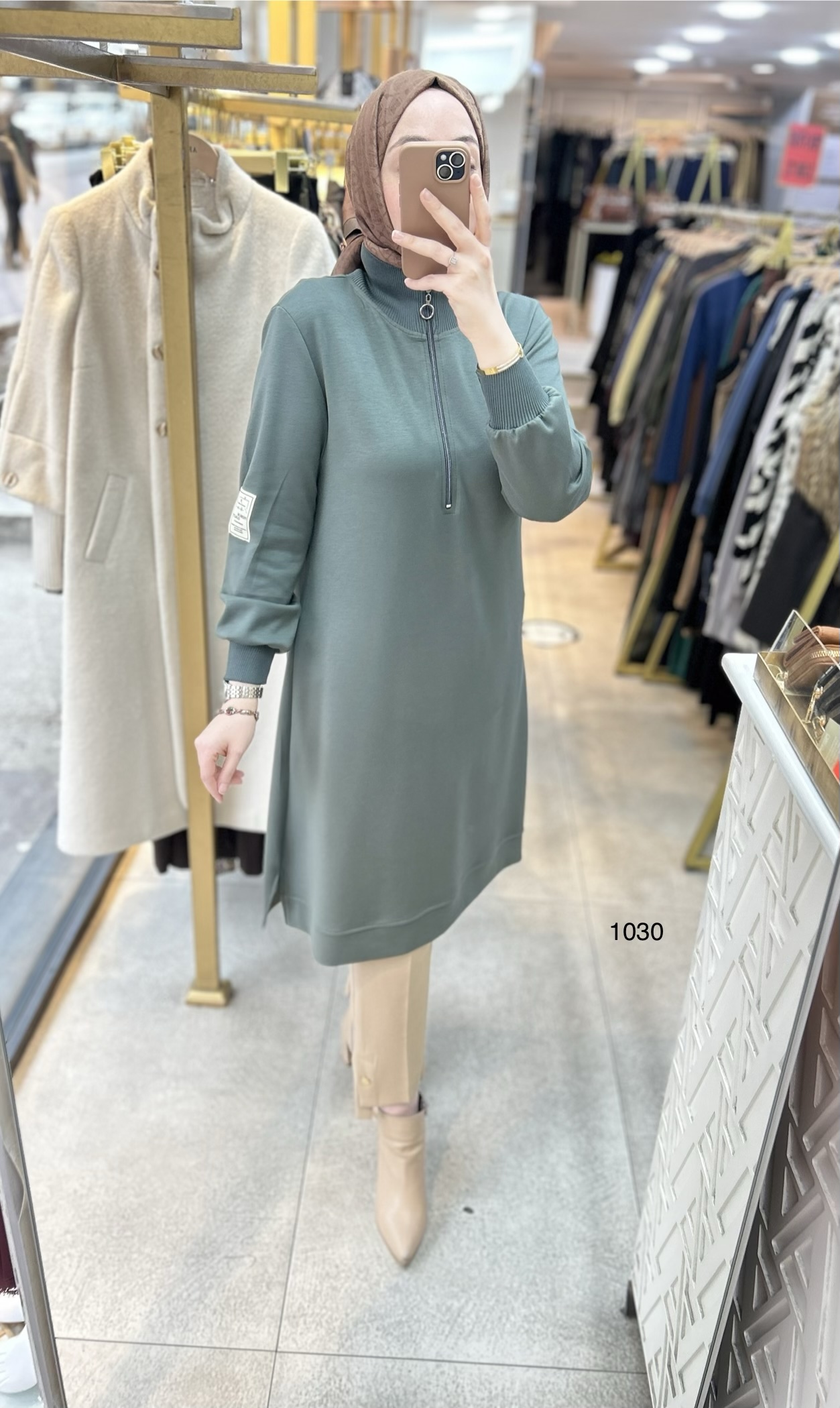 1030 Ribana Detaylı Tunik - Görsel 3