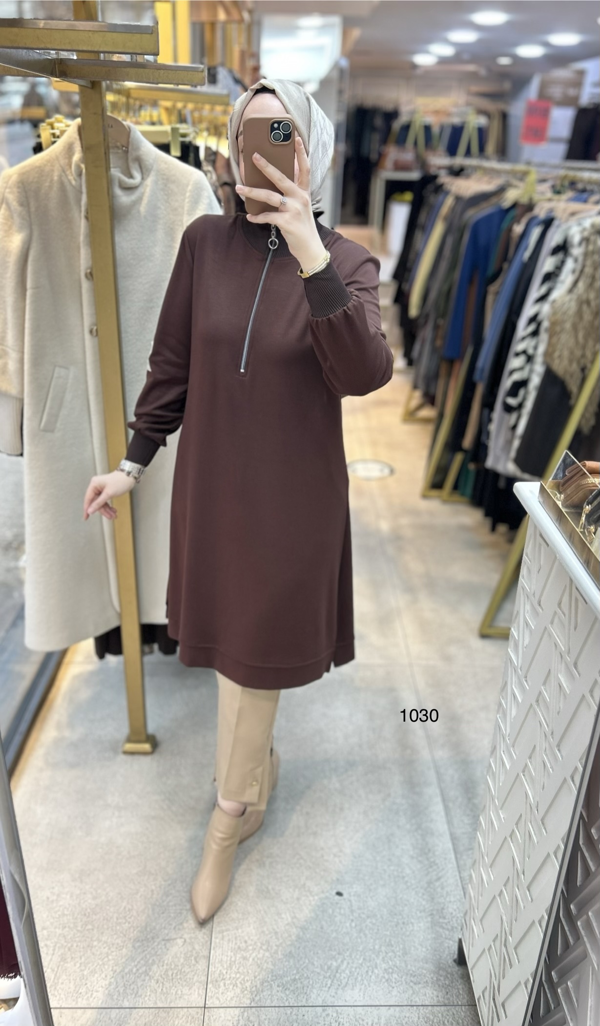 1030 Ribana Detaylı Tunik - Görsel 14