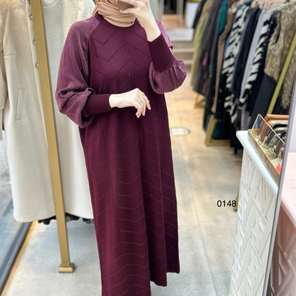 0148 Kolları Kupra Merserize Elbise - Görsel 5