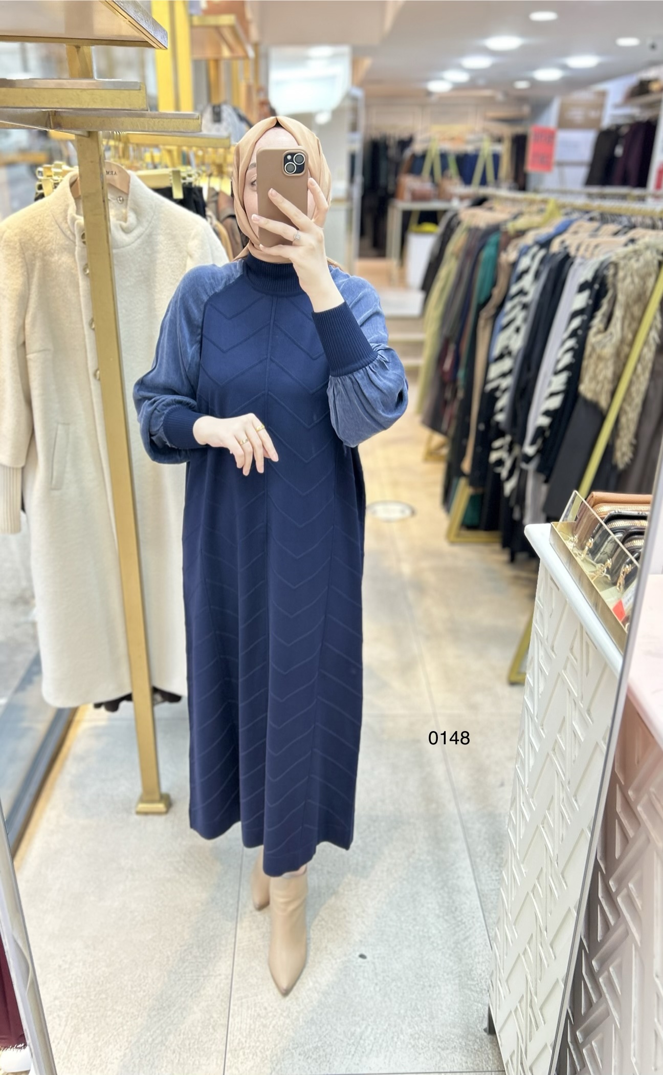 0148 Kolları Kupra Merserize Elbise - Görsel 14