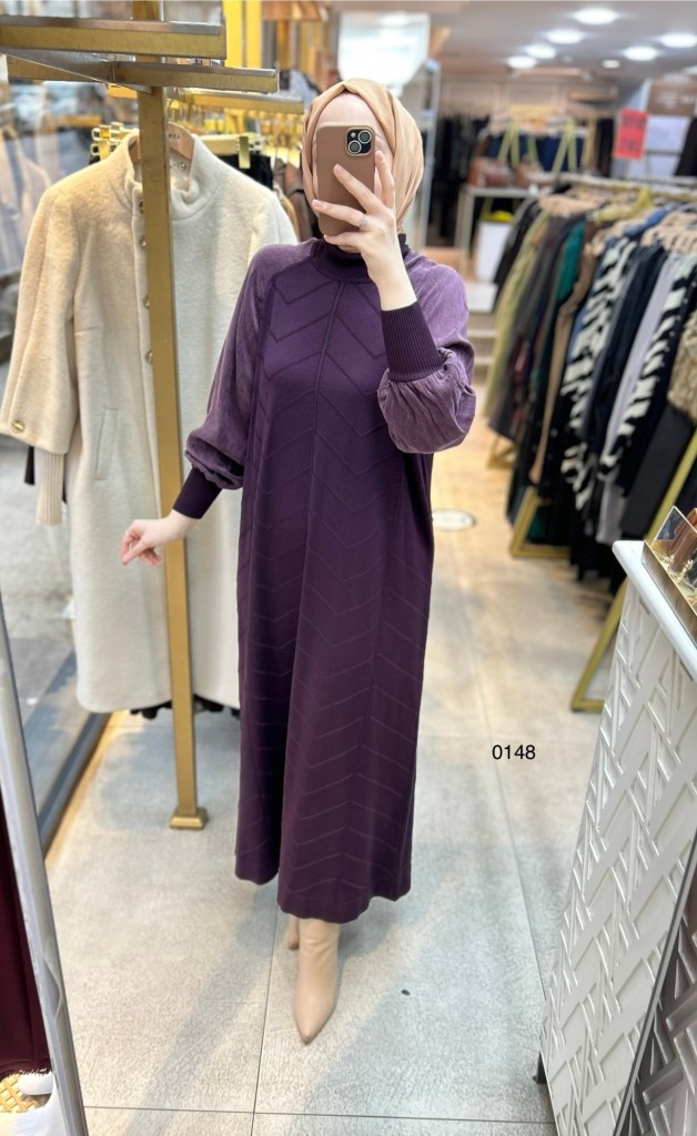 0148 Kolları Kupra Merserize Elbise