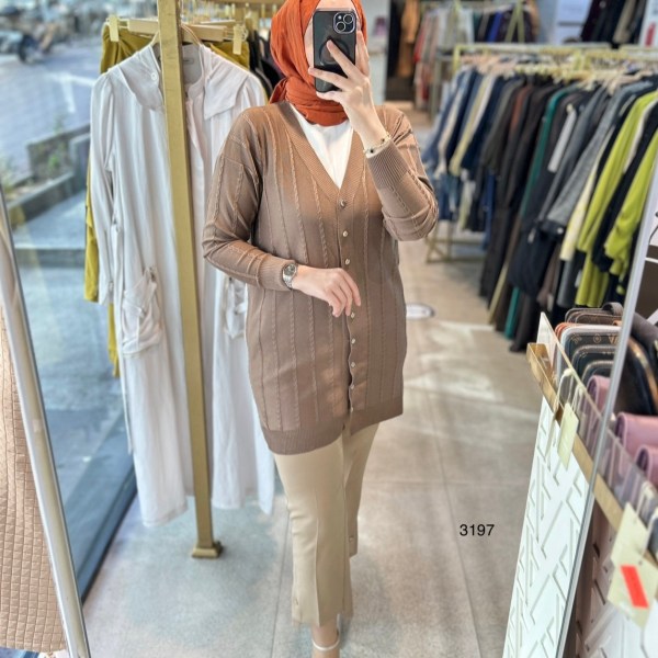3197 Desenli Merserize Triko Tunik - Görsel 12