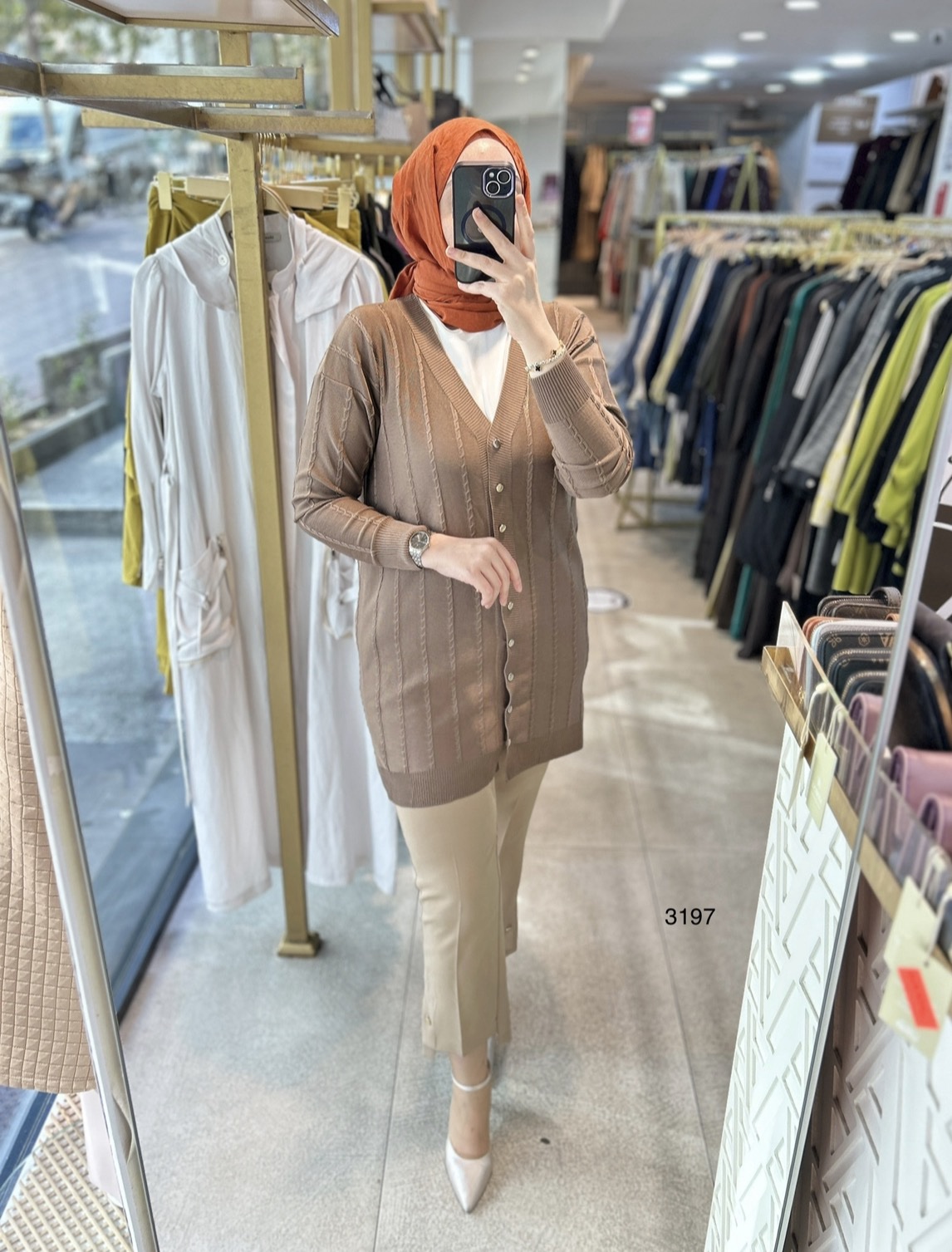 3197 Desenli Merserize Triko Tunik - Görsel 12