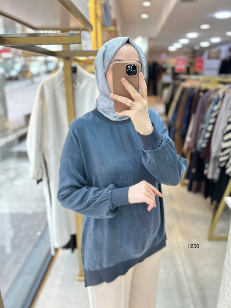 1250 Ribana Detaylı Kupra Tunik