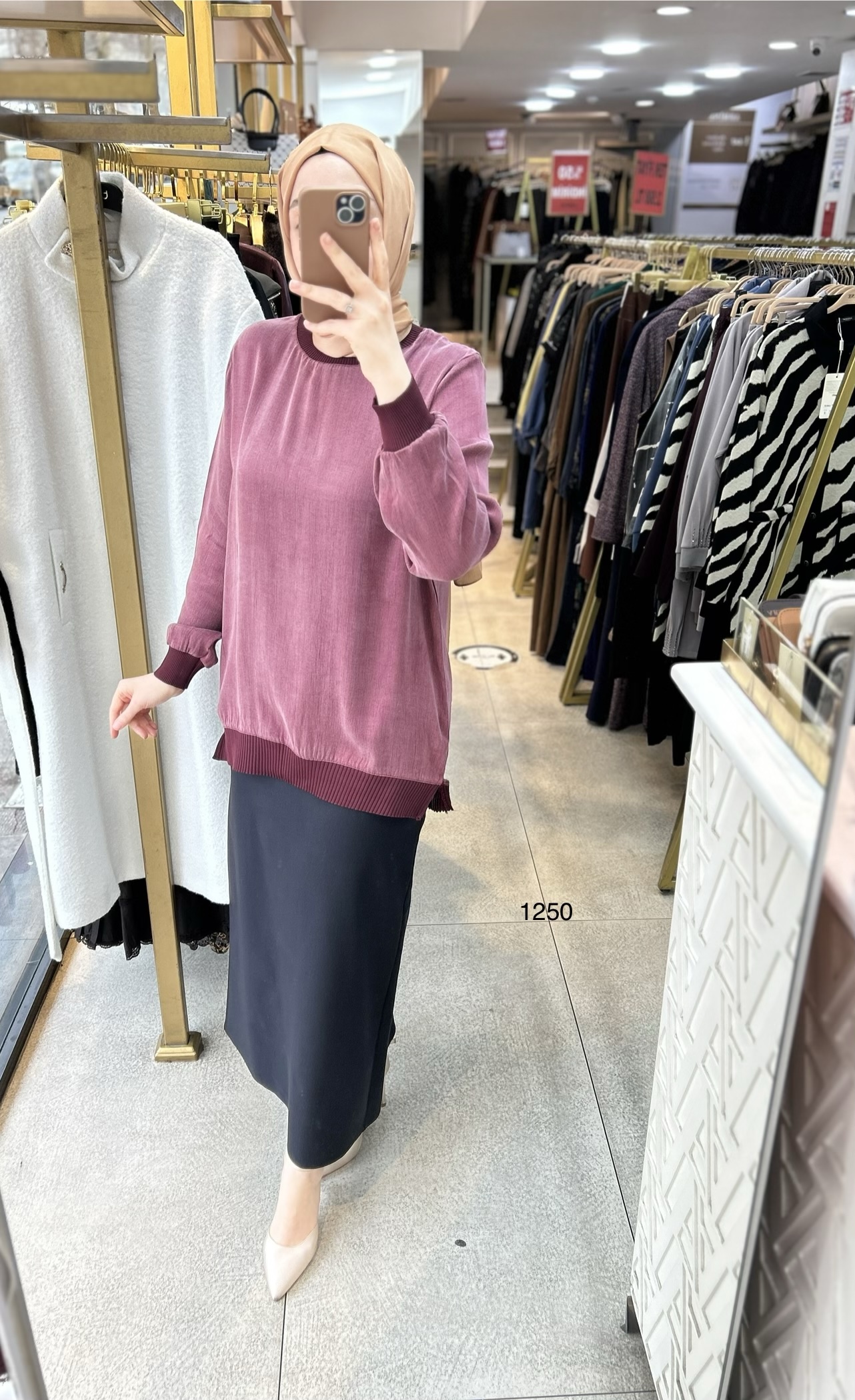 1250 Ribana Detaylı Kupra Tunik - Görsel 21