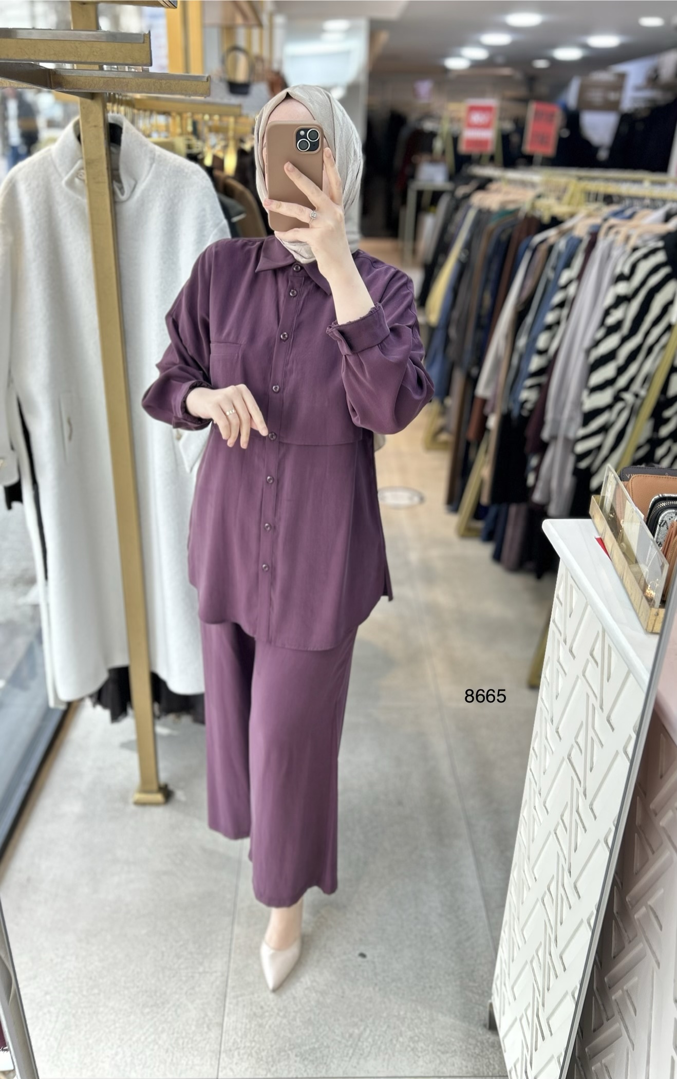 8665 Tencel Kumaş Takım - Görsel 5
