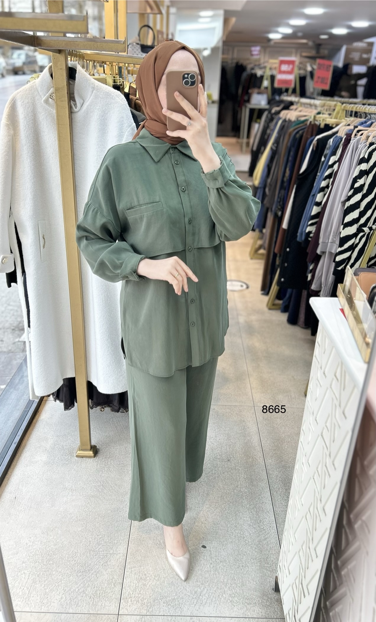 8665 Tencel Kumaş Takım - Görsel 7