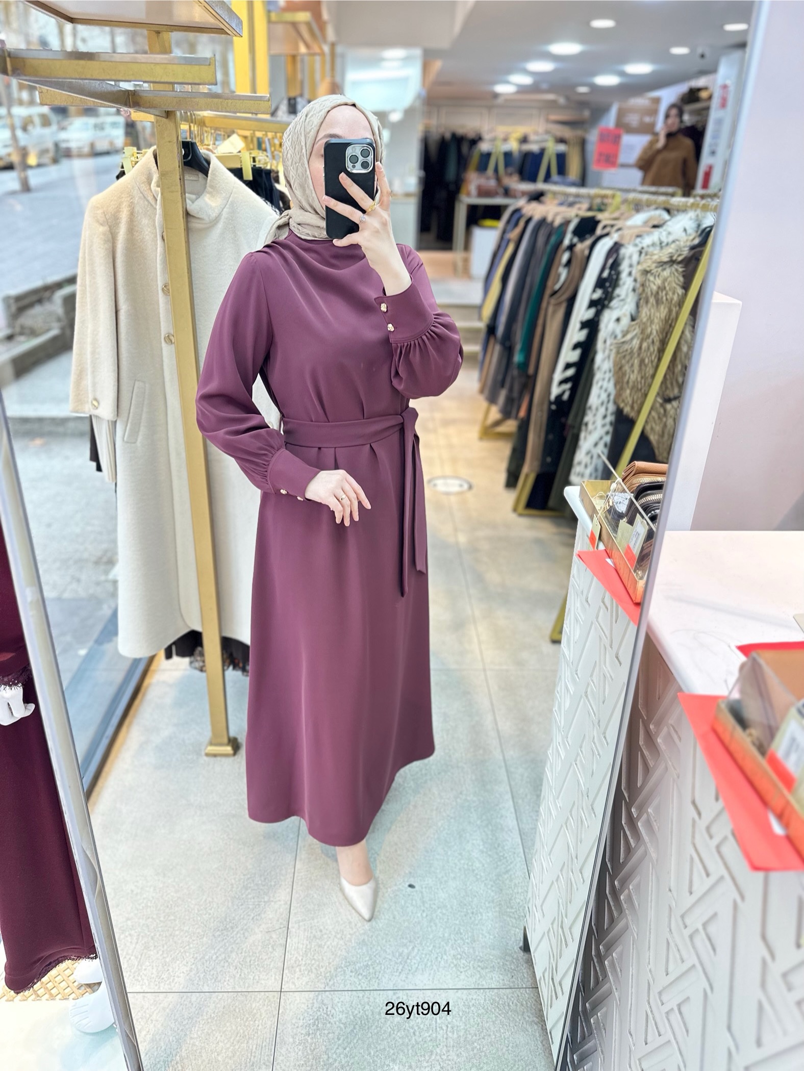 26YT904 Armine Trend Elbise - Görsel 7