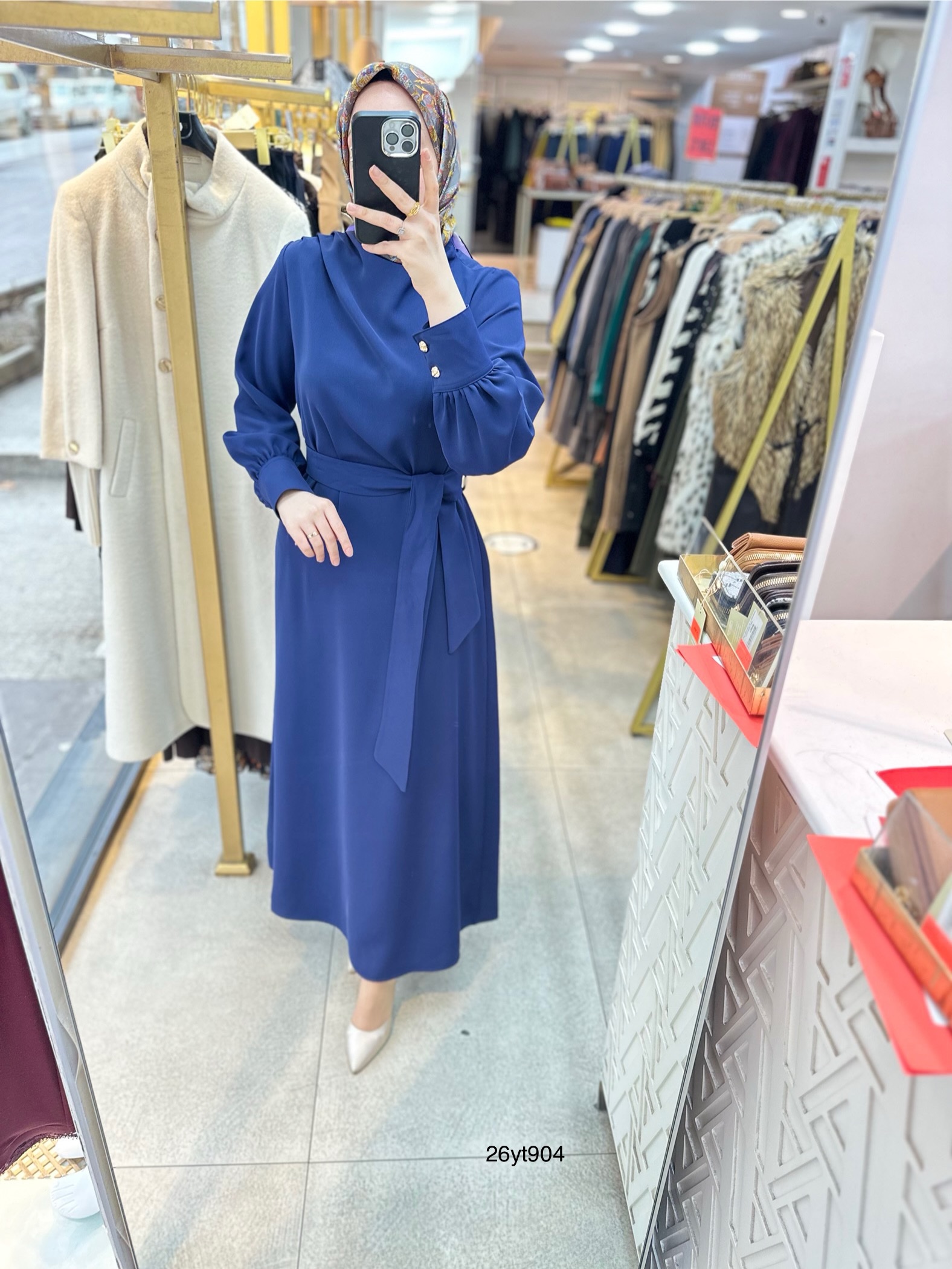 26YT904 Armine Trend Elbise - Görsel 3