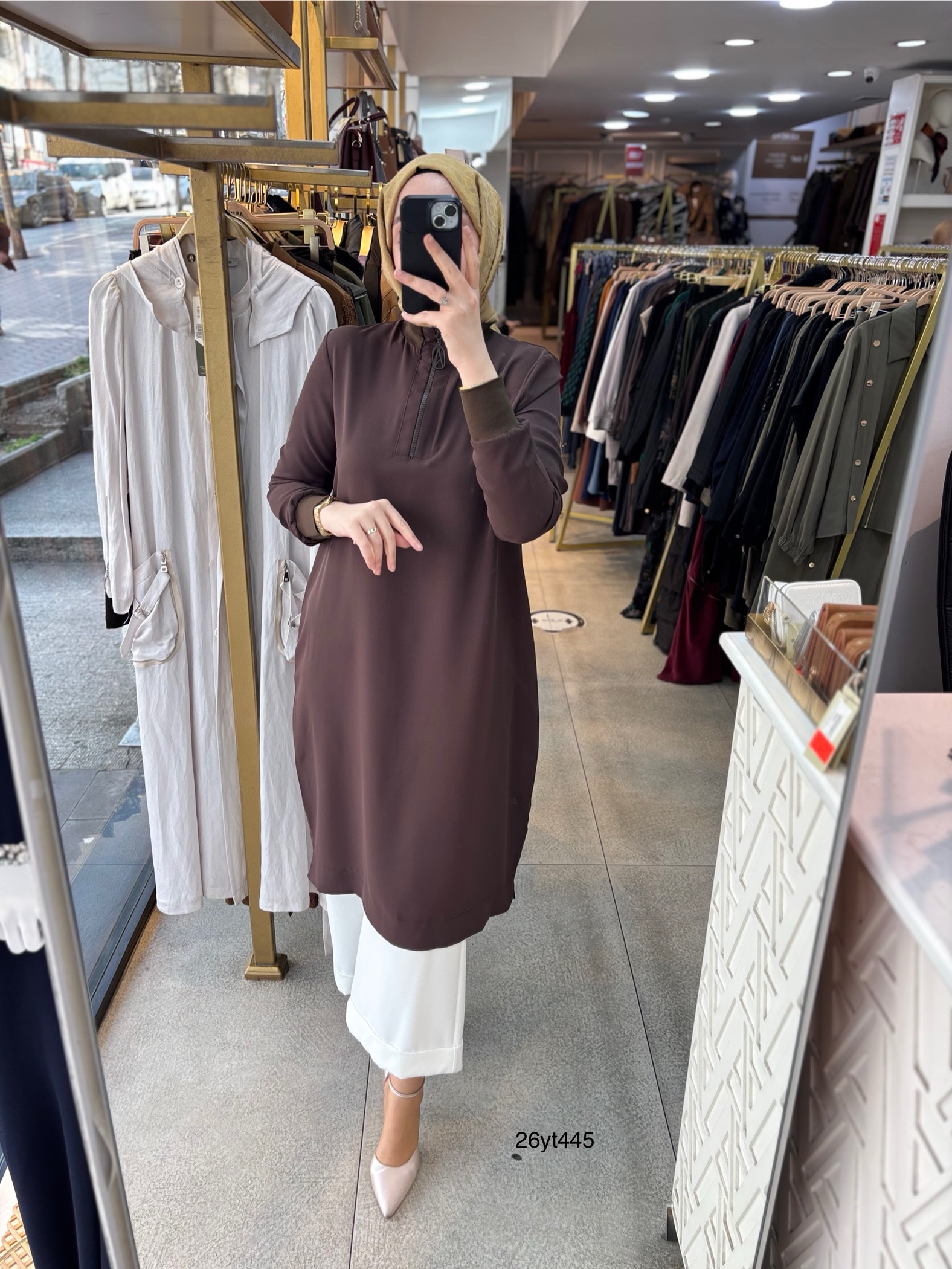 26YT445 Armine Trend Ribanalı Tunik - Görsel 8