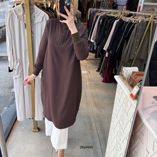 26YT445 Armine Trend Ribanalı Tunik - Görsel 14