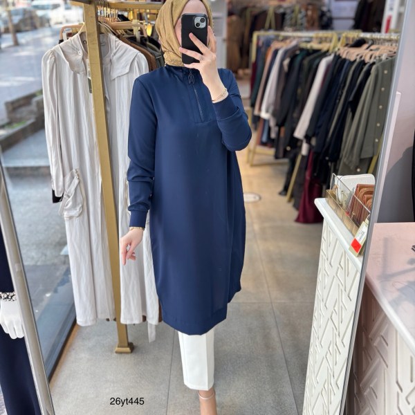 26YT445 Armine Trend Ribanalı Tunik - Görsel 5