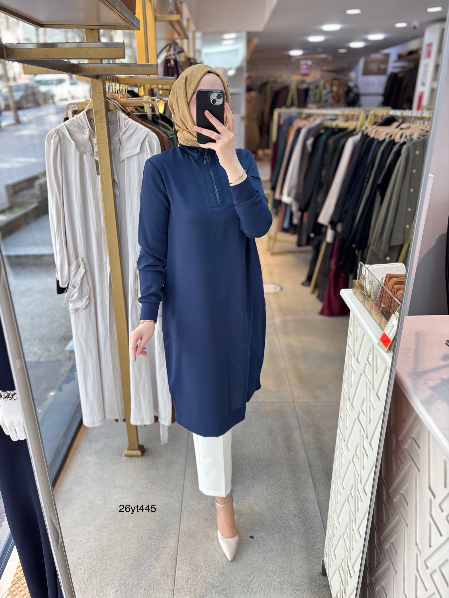 26YT445 Armine Trend Ribanalı Tunik - Görsel 5