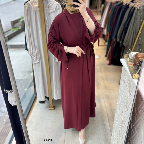 8629 Belden Bağlamalı Elbise - Görsel 11
