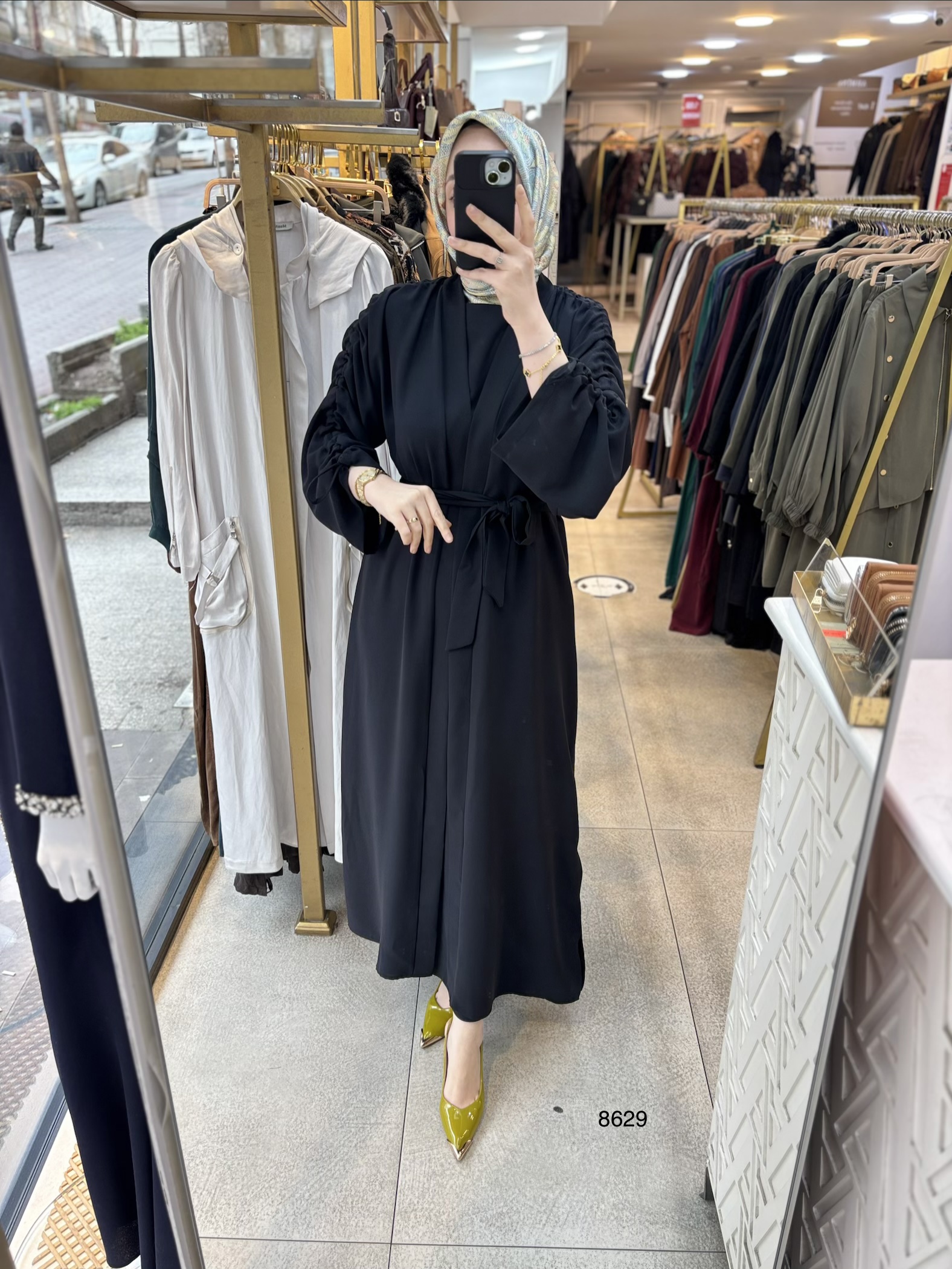 8629 Belden Bağlamalı Elbise - Görsel 20