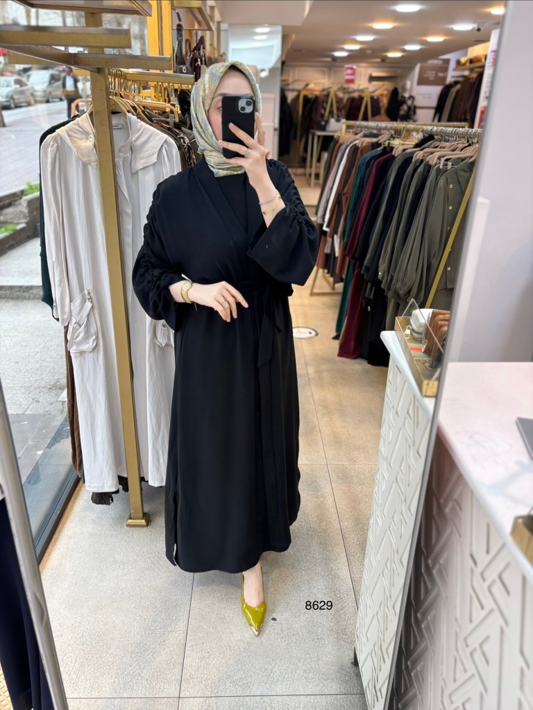 8629 Belden Bağlamalı Elbise