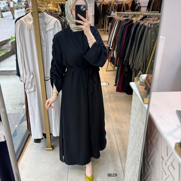 8629 Belden Bağlamalı Elbise - Görsel 22