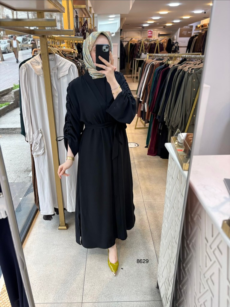 8629 Belden Bağlamalı Elbise