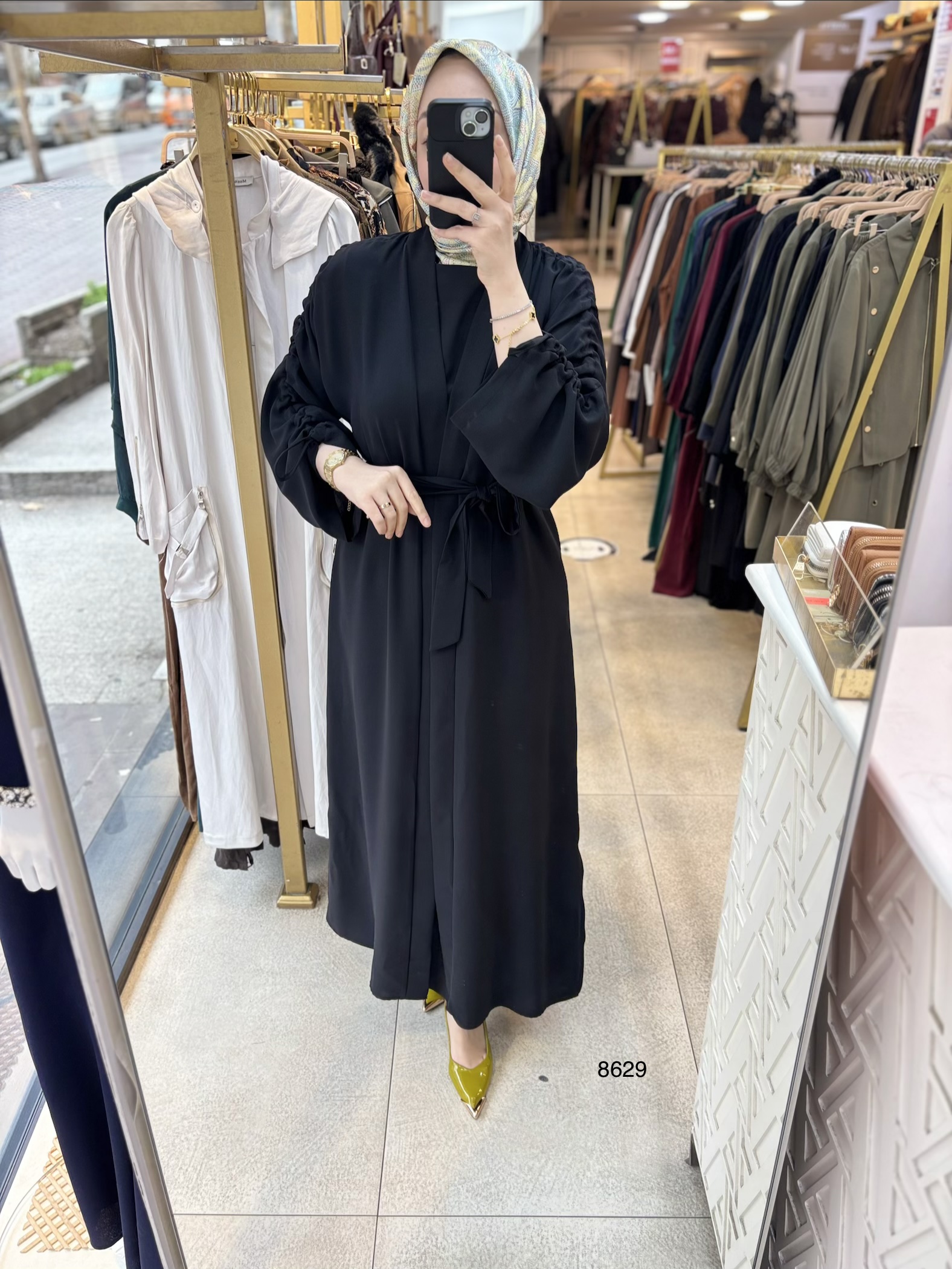 8629 Belden Bağlamalı Elbise - Görsel 18