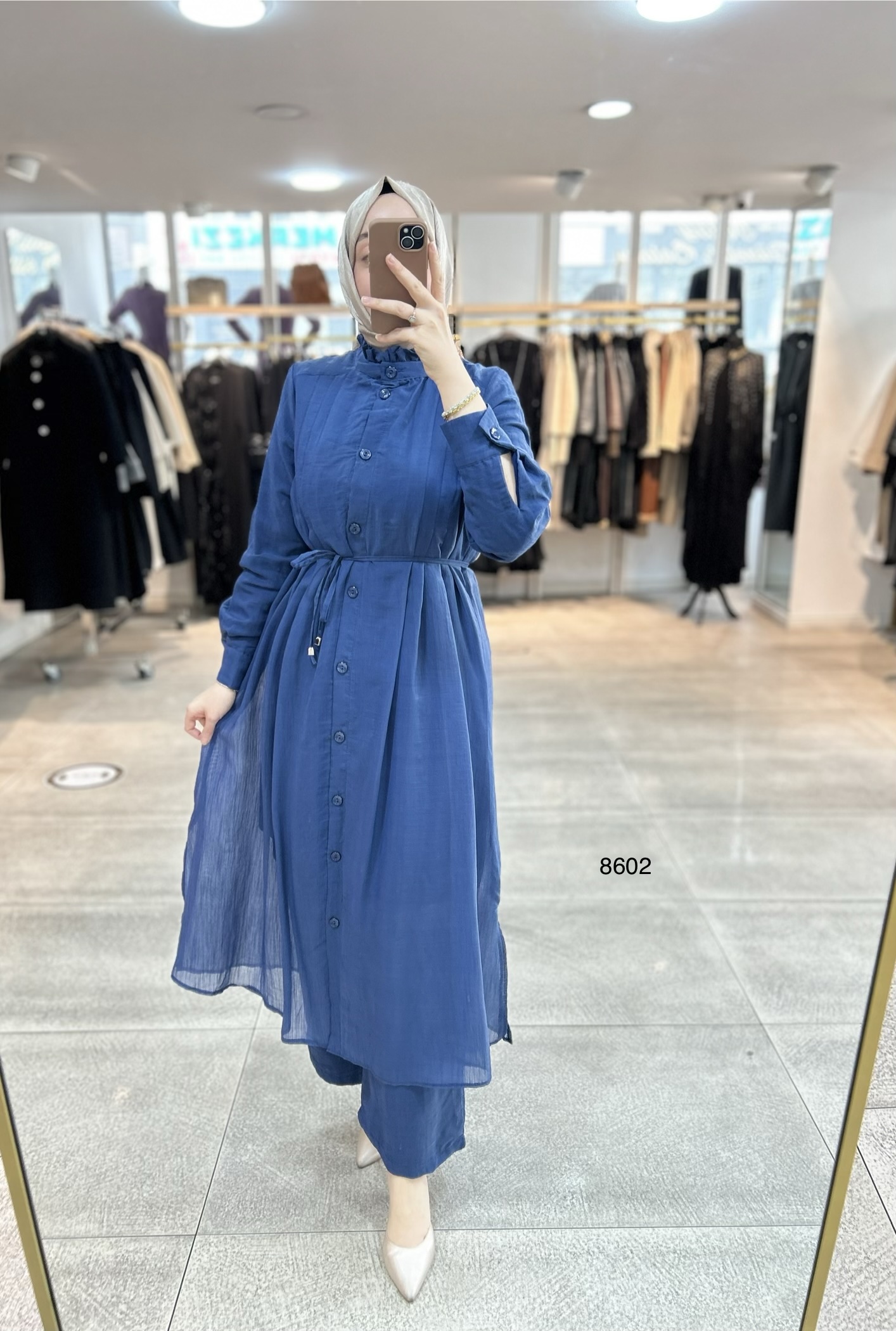 8602 Vual Kumaş Kemerli Takım - Görsel 17