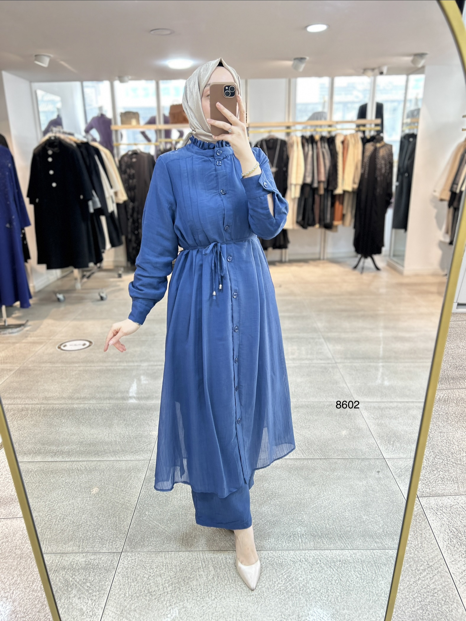 8602 Vual Kumaş Kemerli Takım - Görsel 18