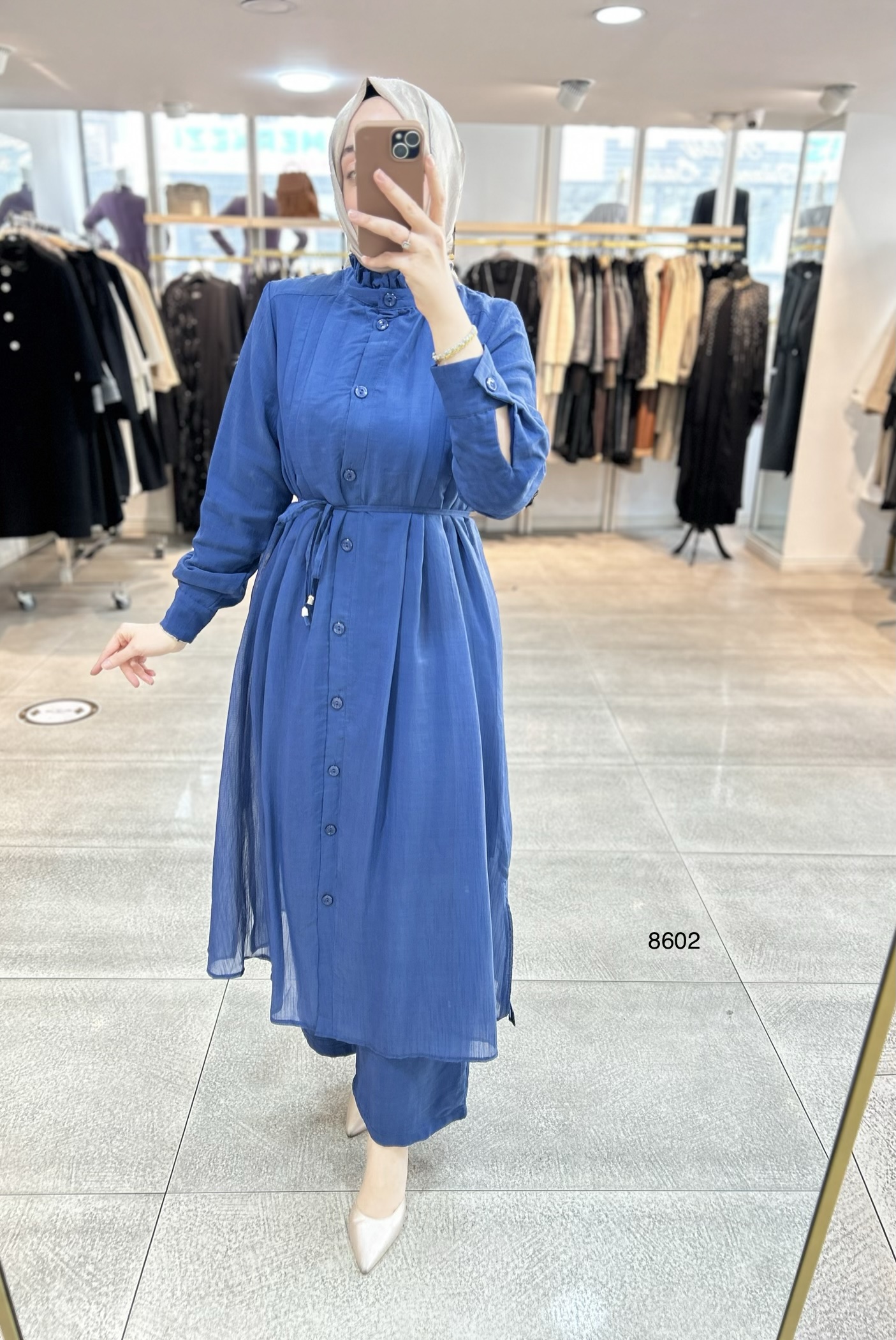 8602 Vual Kumaş Kemerli Takım - Görsel 22
