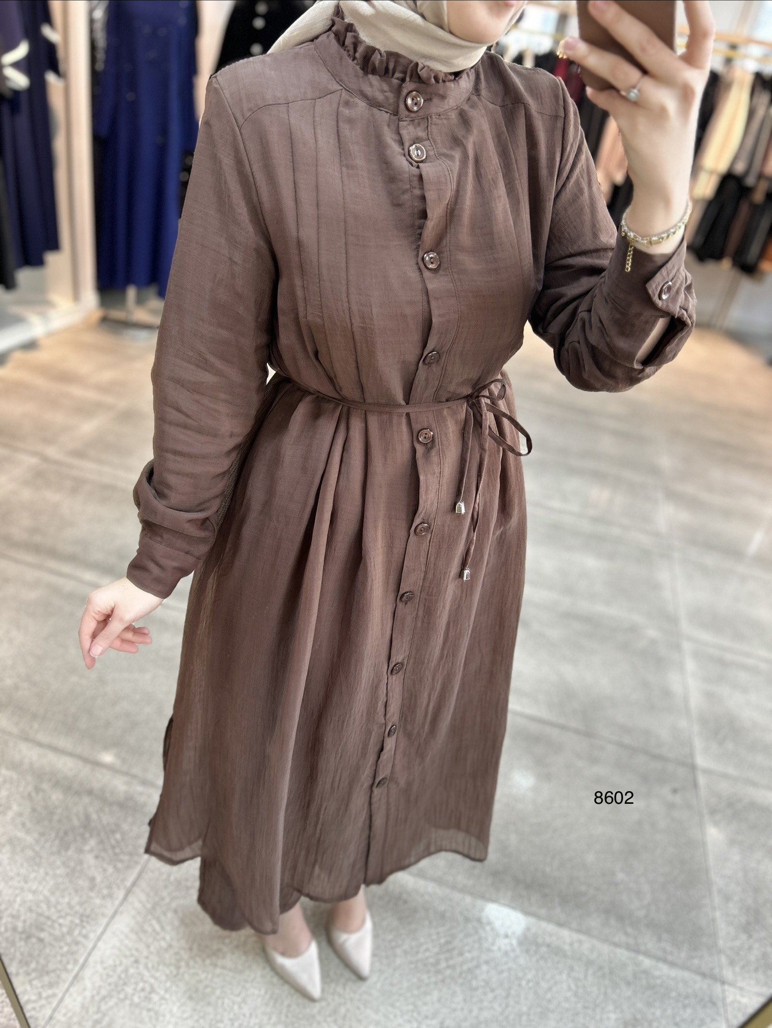8602 Vual Kumaş Kemerli Takım - Görsel 12
