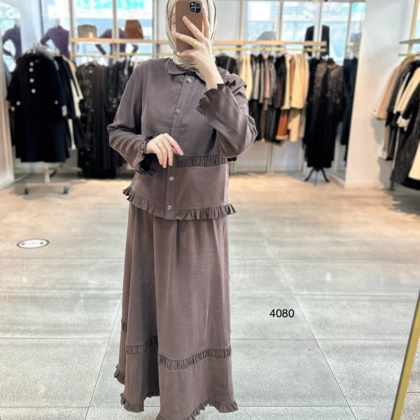 4080 Tencel Kumaş Etekli Takım - Görsel 11
