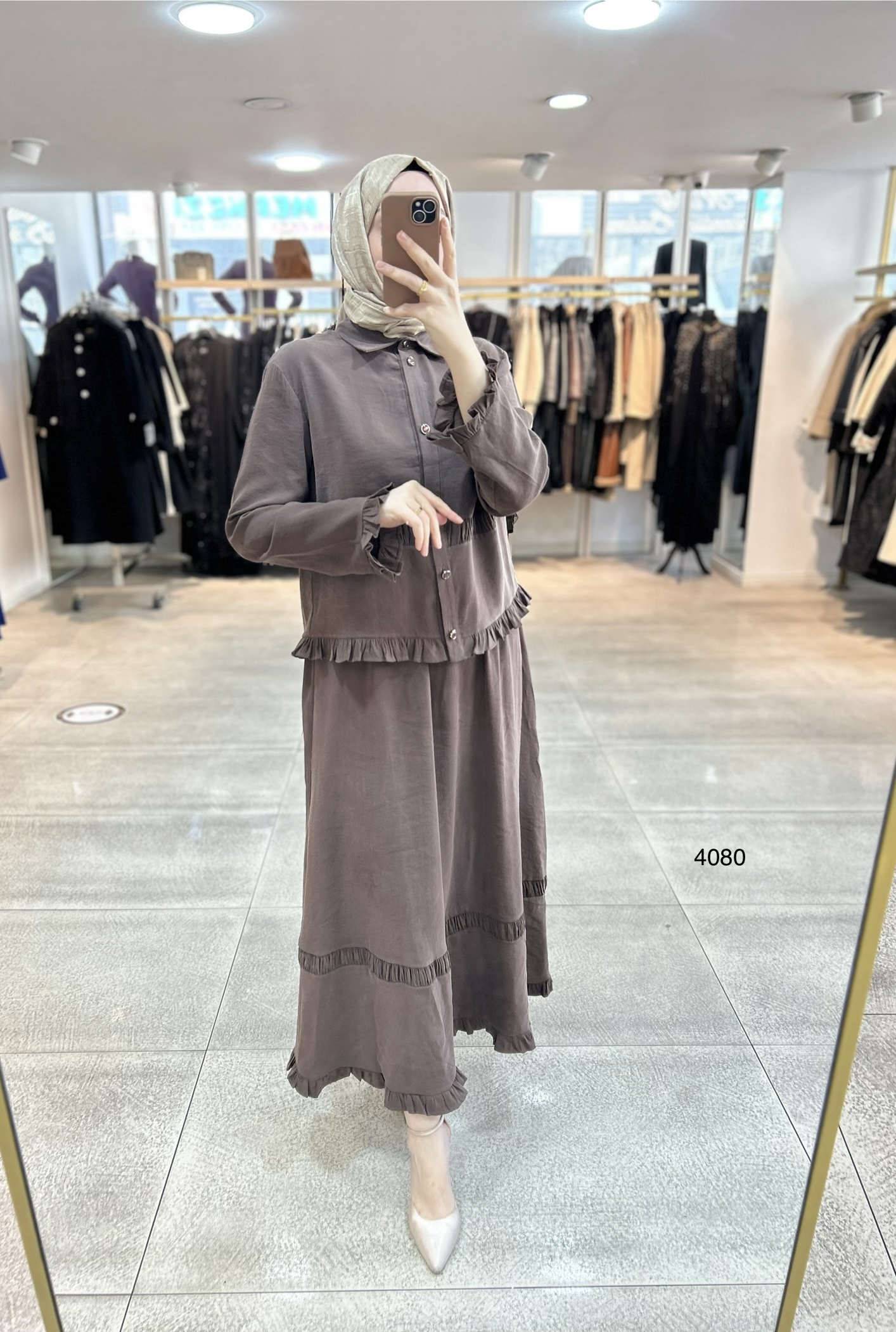 4080 Tencel Kumaş Etekli Takım - Görsel 10