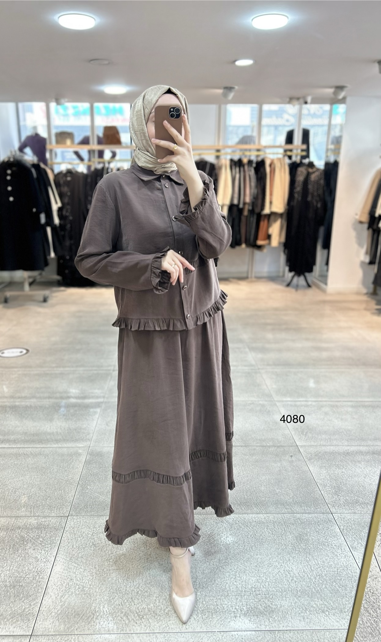 4080 Tencel Kumaş Etekli Takım - Görsel 9
