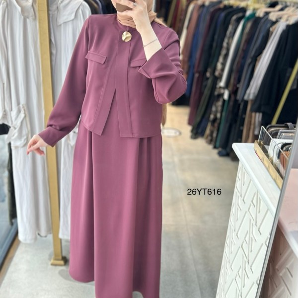 26YT616 Armine Trend İçli Dışlı Elbise - Görsel 15
