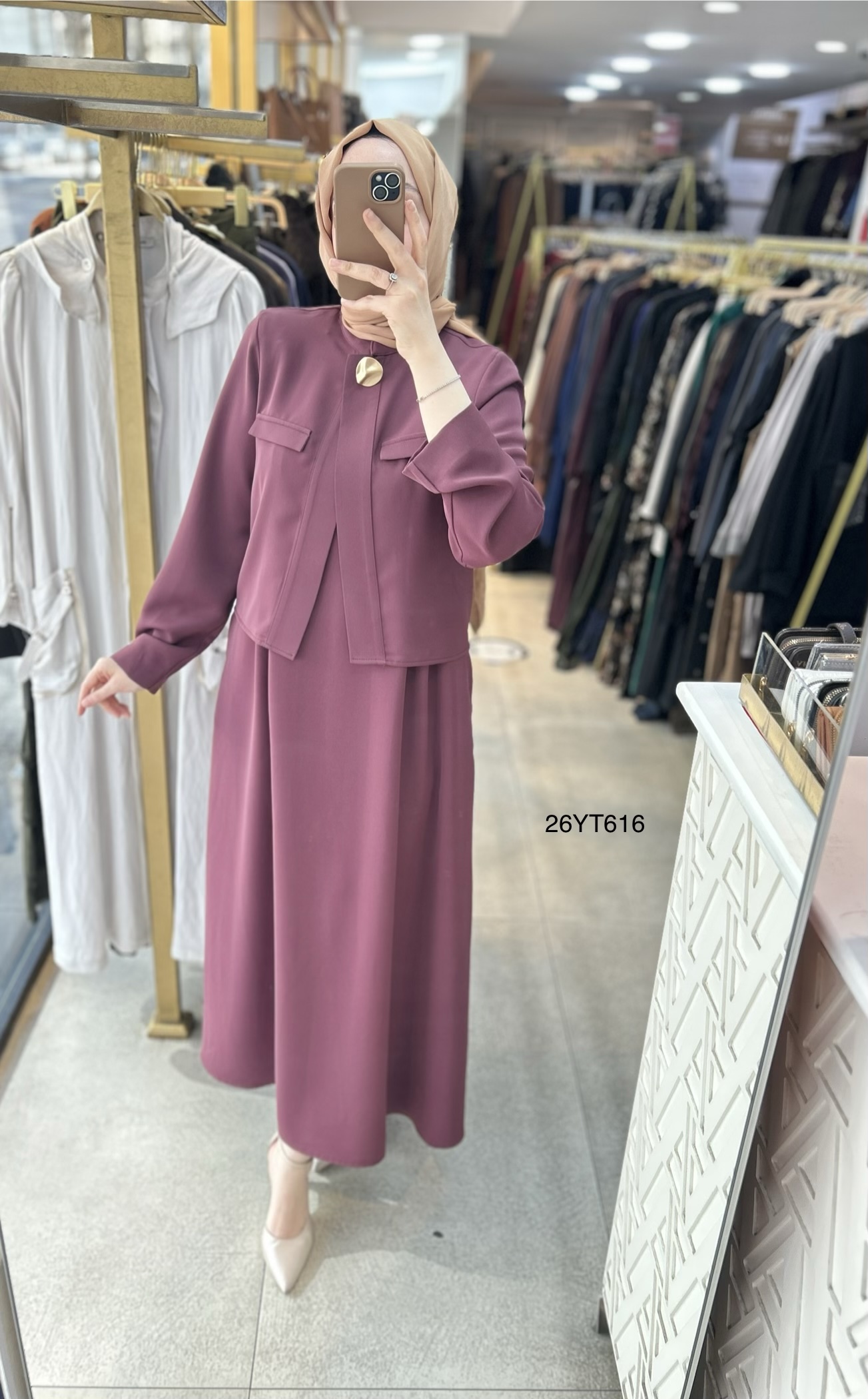 26YT616 Armine Trend İçli Dışlı Elbise - Görsel 15