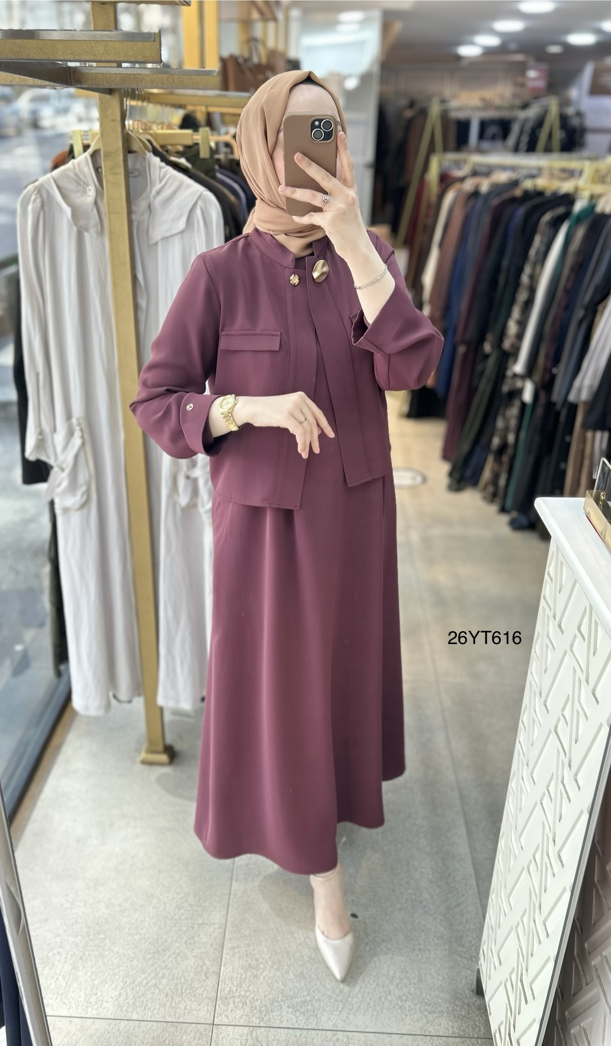 26YT616 Armine Trend İçli Dışlı Elbise - Görsel 13