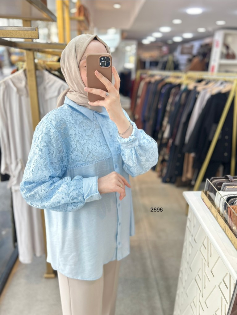 2696 Güpür Detaylı Tunik