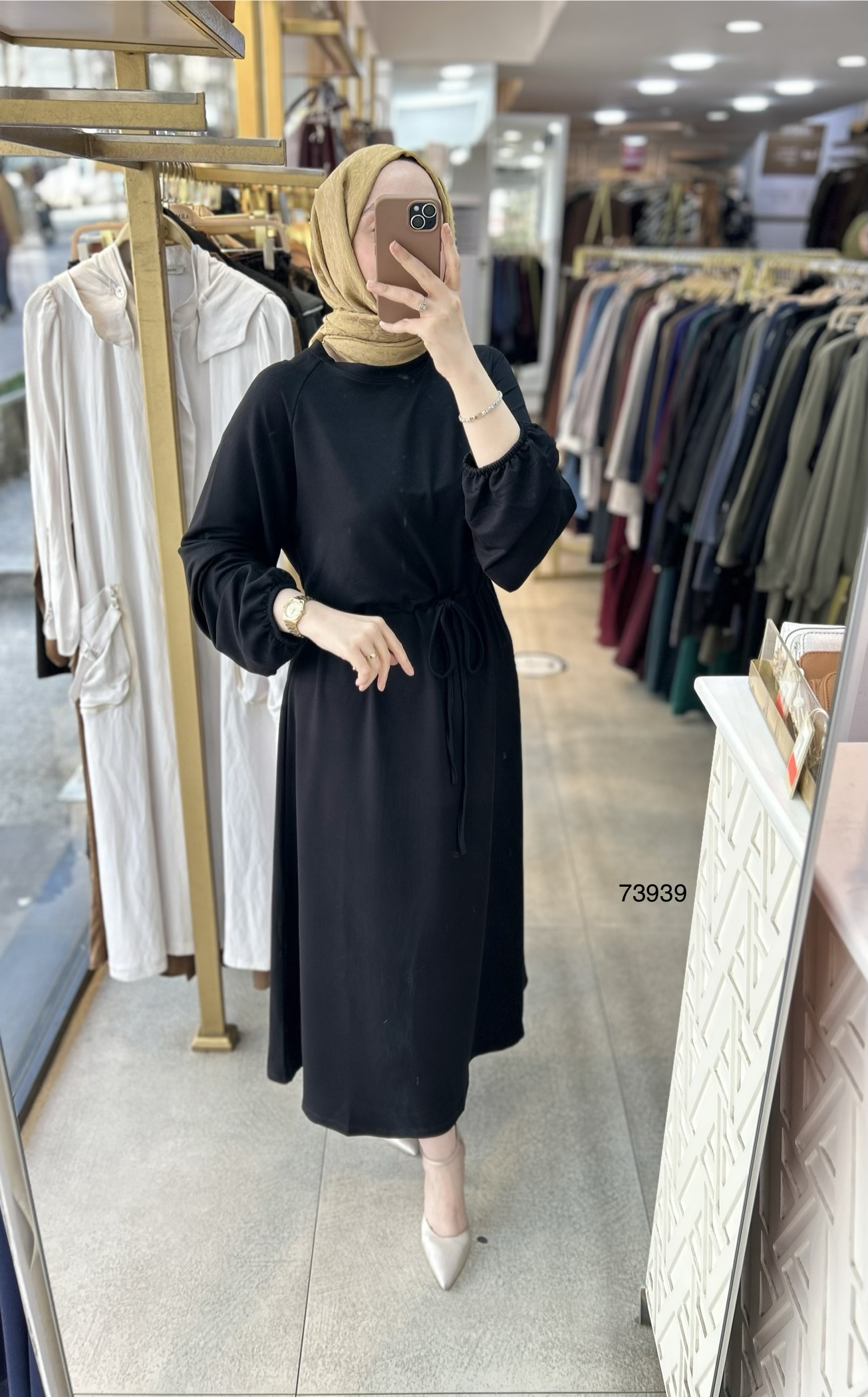 73939 Belden Bağlamalı Elbise - Görsel 9