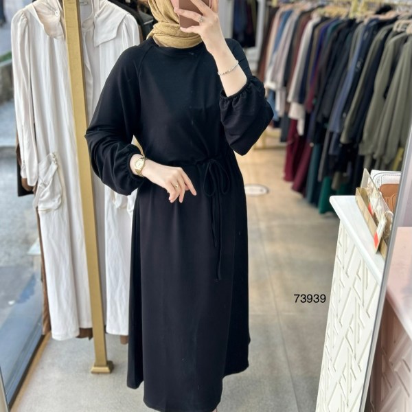 73939 Belden Bağlamalı Elbise - Görsel 6