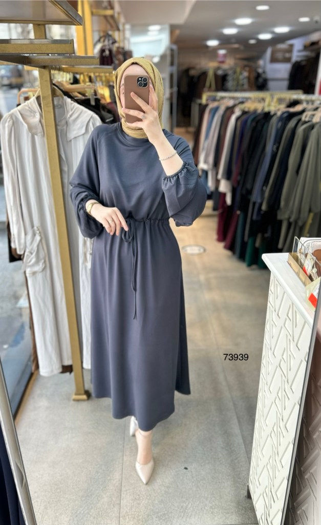 73939 Belden Bağlamalı Elbise