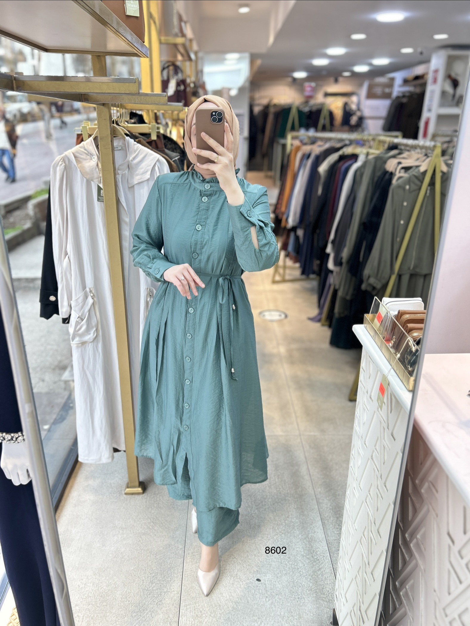 8602 Vual Kumaş Kemerli Takım - Görsel 34