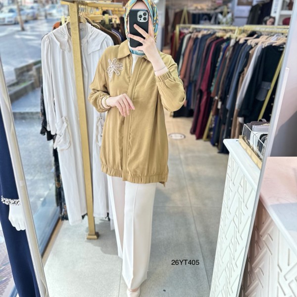 26YT405 Armine Trend Çiçekli Tunik - Görsel 14