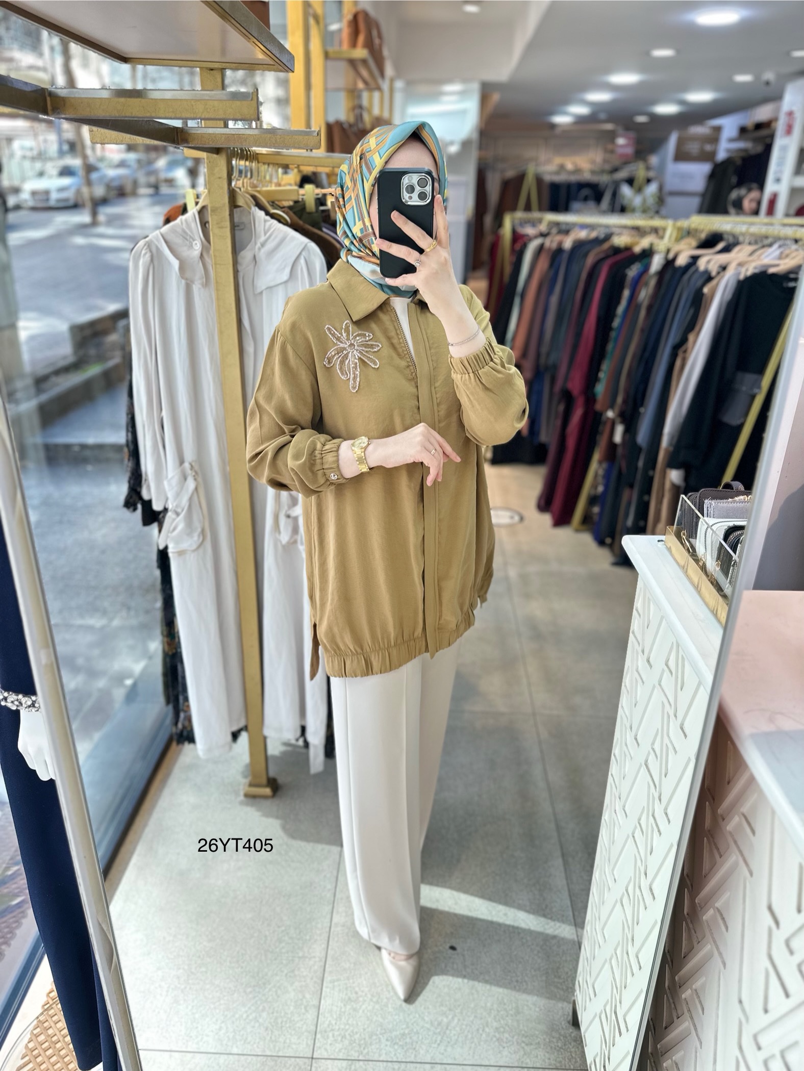 26YT405 Armine Trend Çiçekli Tunik - Görsel 16