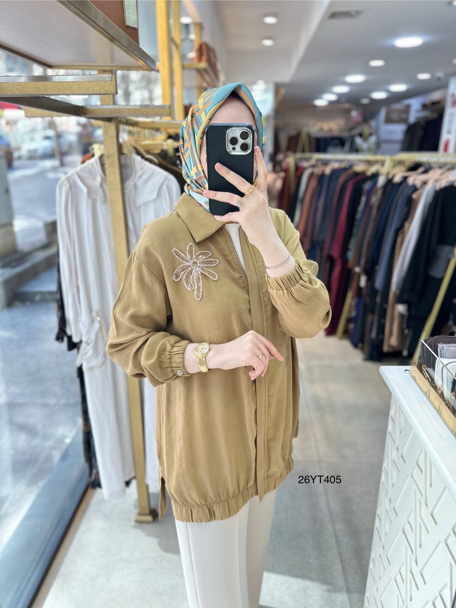26YT405 Armine Trend Çiçekli Tunik - Görsel 18
