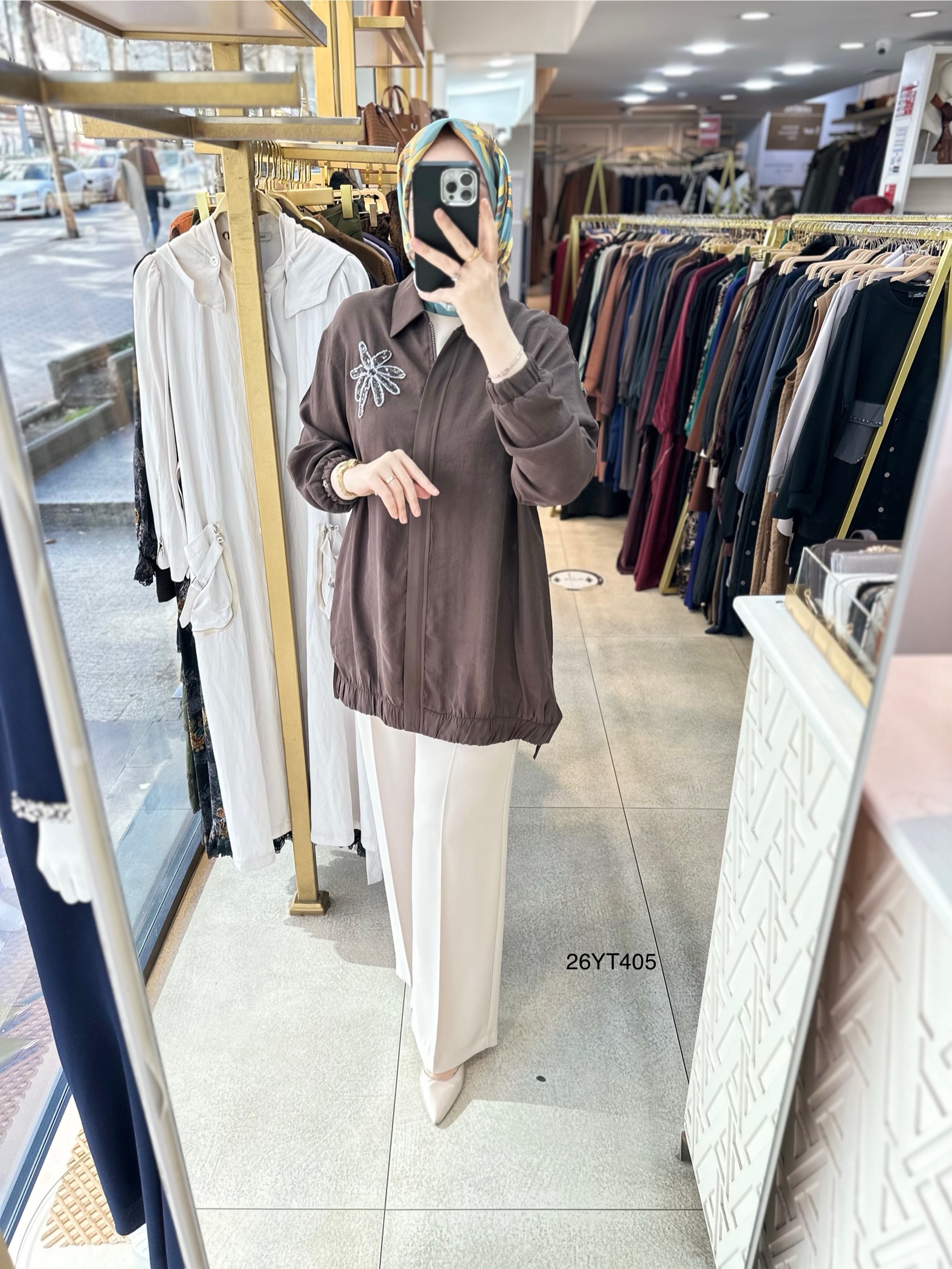 26YT405 Armine Trend Çiçekli Tunik - Görsel 11