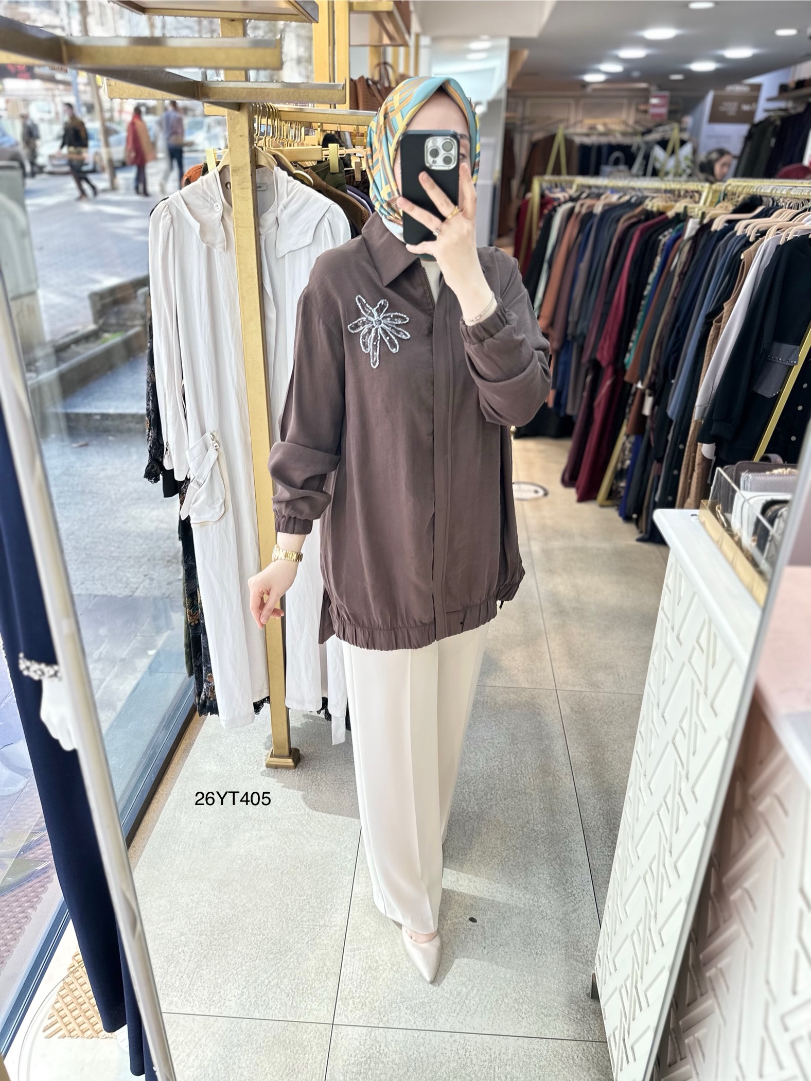 26YT405 Armine Trend Çiçekli Tunik - Görsel 23