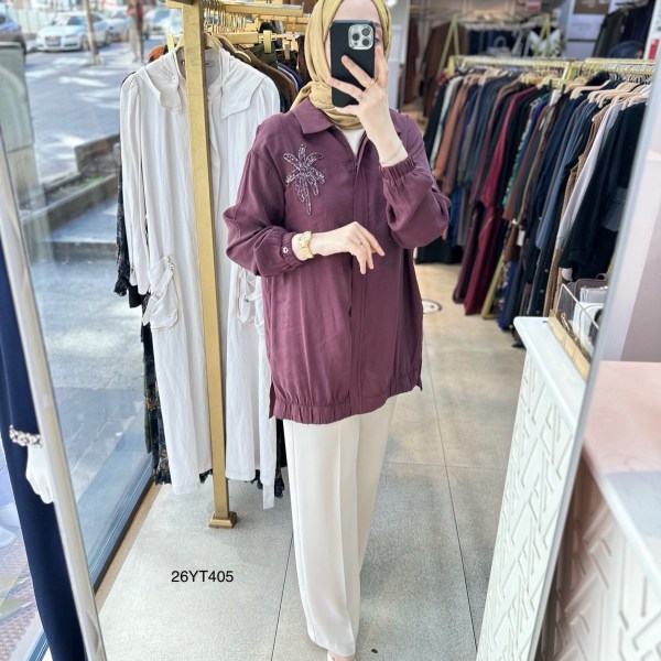 26YT405 Armine Trend Çiçekli Tunik - Görsel 9
