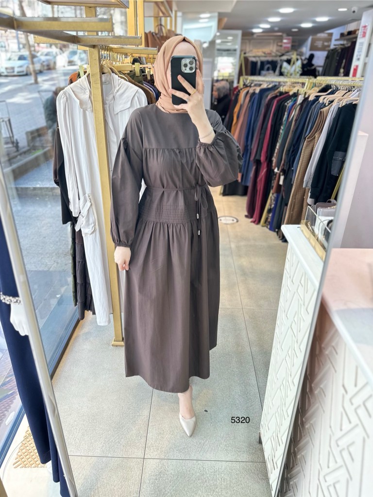 5320 Belden Bağlamalı Elbise