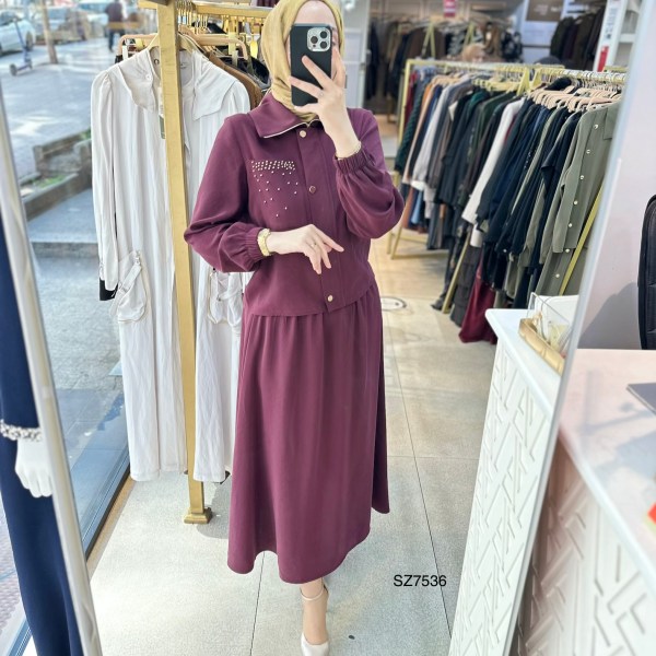 SZ7536 Taş Detaylı Etekli Takım - Görsel 9